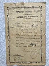 document certificat de bonne conduite 54e régiment d'infanterie 1908