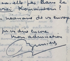 [Jean-Paul SARTRE] - Lettre