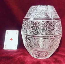 BACCARAT ACID ETCHED CRYSTAL VASE CRISTAL GRAVÉ ACIDE FLEURS ART DECO FRANCE