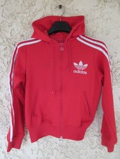 Veste à capuche ADIDAS rétro vintage TREFOIL rouge sport femme jacket felpa 38
