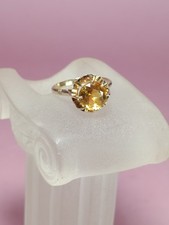 bague ancienne or 18 carats Et Citrine