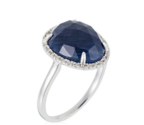 Bague blanc saphir et - or,