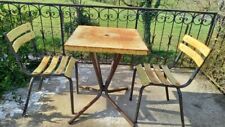 2 Chaises  et table Fer Métal Jardin Bistrot  Anciennes Vintage 