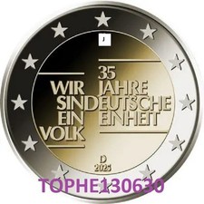 ALLEMAGNE 2 EURO COMMÉMORATIVE 2025 "35 ANS UNITÉ ALLEMANDE" ATELIERS J - UNC -