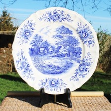 Grand plat rond en faïence de