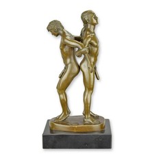 STATUE MODERNE SCULPTURE BRONZE DE 2 HOMMES NUS