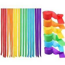 6 Packs Rainbow Crepe Paper