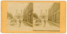 Stereo, France, Saint Brieuc, Eglise Saint Michel, carriole à cheval, circa 1880