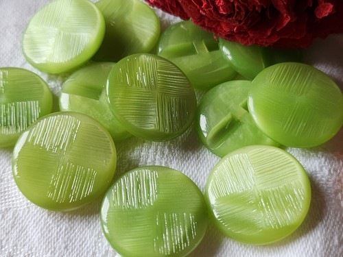 Lot boutons vintage - vintage, vert
