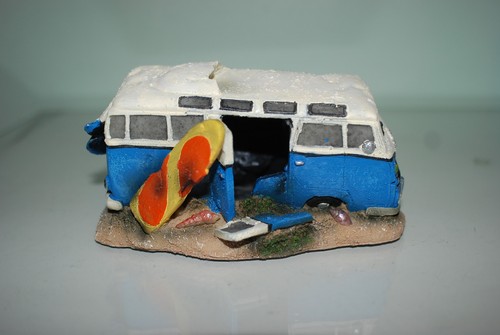 Aquarium camper van bleu - vw,