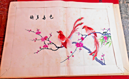 Broderie ancien asiatique sur - broderie,