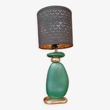 Pied de Lampe Vert et Or