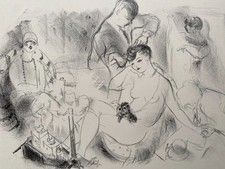 Marcel VERTÈS. Lithographie originale signée 1926. La journée de Madame. Curiosa