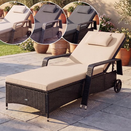 Chaise longue polyrotin - longue, en