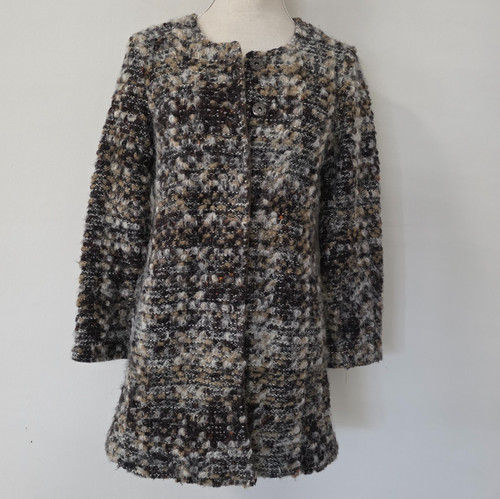 Veste manteau bouclé laine - manteau,