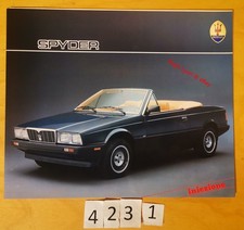 MASERATI SPYDER INJECTION BITURBO Prospectus Suisse Fr 6 pages 1989 Réf : T41/F