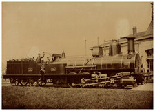 France, Réseau Ferroviaire, Machine 4086 à Simple Expansion vintage albumen prin