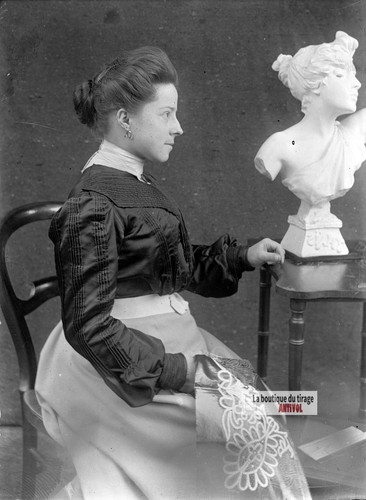 Portrait young woman bust - of,