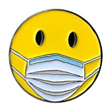 Smiley Masque Émail Broche -