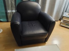 Lot Canapé 2 Places Cuir Bleu Et Fauteuil Assorti 1 Place DE chez Cuir Center