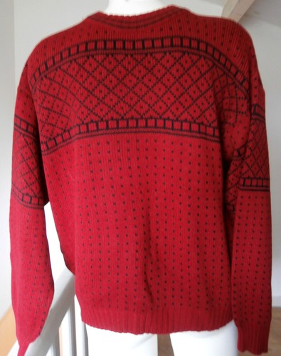 Beau pull homme rouge noir - pull, et
