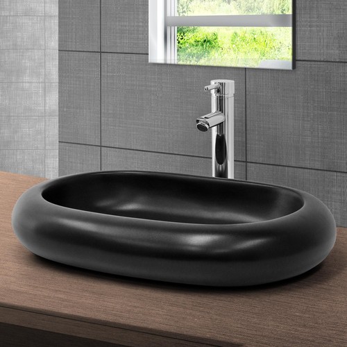 Lavabo céramique noir mat - en,