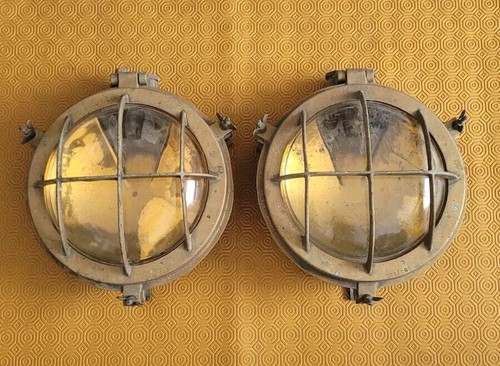 Ancienne paire lampe - ancienne, hublot
