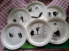 Lot 6 Assiettes dessin Jacques Faizant Faïencerie Saint Amand