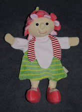 ?Doudou Marionnette Fille STERNTALER Fleur Rose Vert Rouge Rayure Peluche