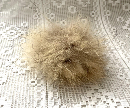 Pompon fourrure beige clair - pompon,
