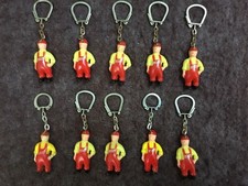 10 PORTE CLÉS PUBLICITAIRE FIGURINE PERSONNAGE POLYREY 1960/65