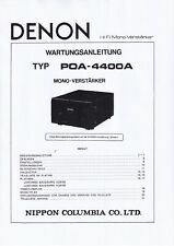 Service Manuel D'Instructions pour Denon POA-4400 A