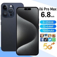 Smartphone i16 Pro Max 6,8 pouces Android 5G portable débloqué double SIM 256 Go