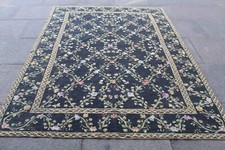 Tapis Aubusson En Laine Vert Fait Main Design Portugais Vintage 266X180