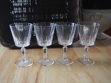4 Verres à vin cristal d'Arques modèle Versailles haut 12,8 cm. Buvant 6,8 cm.
