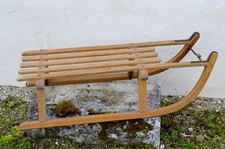 -BELLE ANCIENNE LUGE BOIS et METAL pour déco CHALET MONTAGNE COLLECTION VINTAGE