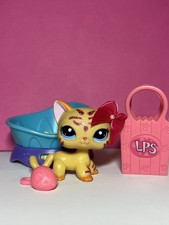 ?Littlest Pet Shop #2118 Pink Sparkle Shorthair Cat Tiger Authentic LPS ?