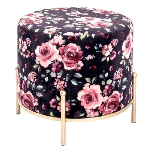 Tabouret velours motif - velours, "motif