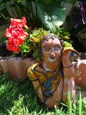 coloré e  céramiqu  art  nouveau  déco terrasse jardin  patio collector t b état