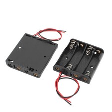 2 pcs 4 x1.5V AAA Piles Câble Boîtier rangement 50x53x12mm