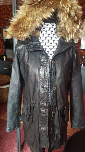 Parka cuir véritable - parka,