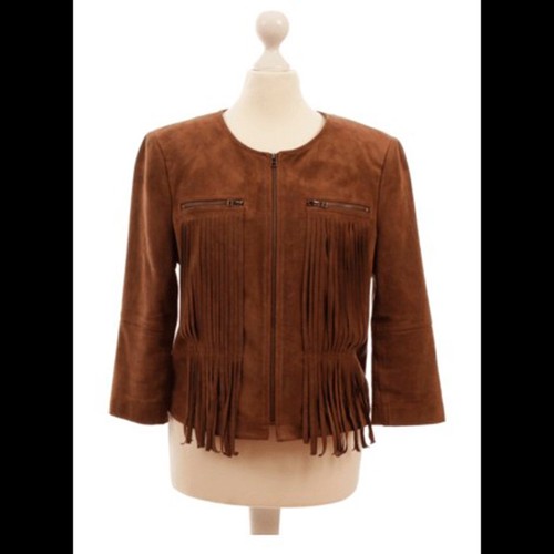 Veste frange marron - veste,