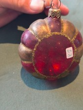 SUPERBE ANCIENNE BOULE DE NOEL  VERRE 1900 eme , 9 cm