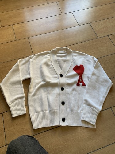 Cardigan ami paris blanc logo - cardigan,