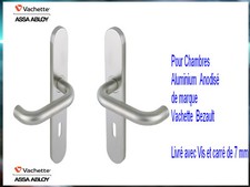 Paire de Poignée Aluminium,Porte à Clé de Chambre,VACHETTE (Dimension:photo 2)