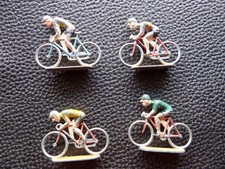 LOT DE 4 CYCLISTES ALU PLOMB SALZA QUIRALU ALUDO VINTAGE