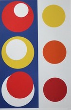 Composition Géométrique Cercles Signée À La Main Geneviève Claisse