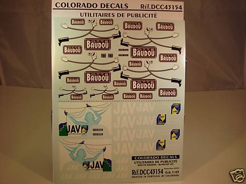 Decals pub utilitaires - decals, 1/43