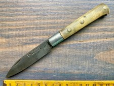Ancien Couteau LE SABOT FONTANILLE CORNE BLONDE 3 CLOUS VINTAGE KNIFE MESSER