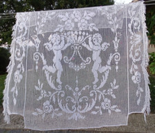 Dessus de lit  filet brodé